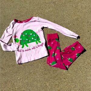 Carter’s Turtle, Christmas, Pajama Set, Size 5/5A